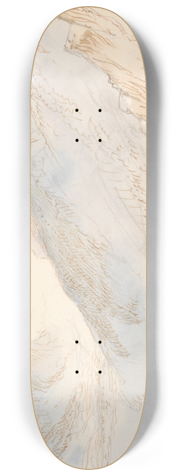John Ruskin - Mountainous Landscape 8.25 inch art skate deck