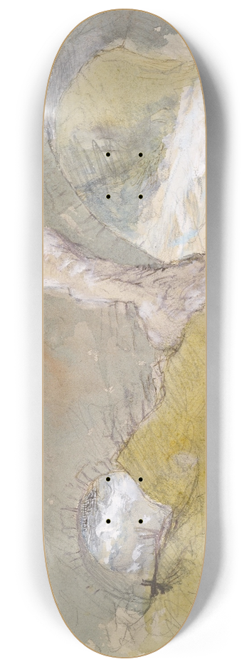 John Ruskin - Old Bridge over a Mountain Torrent 8.25 inch art skate deck