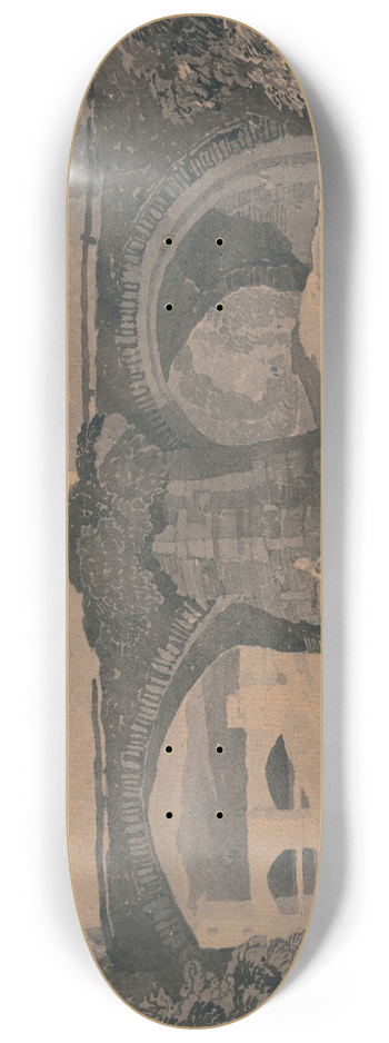 John Sell Cotman - Brecon Bridge 8.25 inch art skate deck