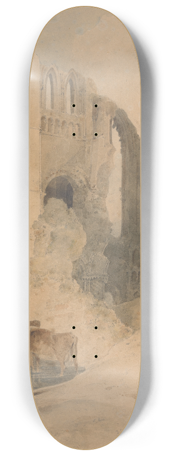 John Sell Cotman - Castle Acre Priory, Norfolk 8.25 inch art skate deck