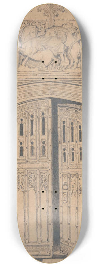 John Sell Cotman - South Door, Arminghall Hall, Norfolk 8.25 inch art skate deck
