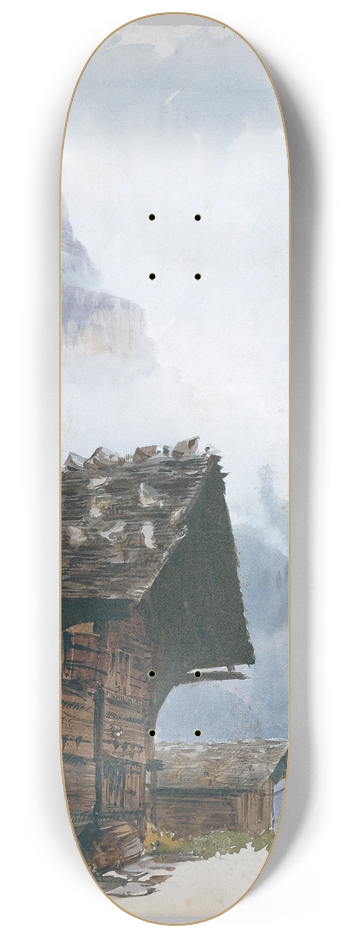 John Singer Sargent - Chalets, Mrren 8.25 inch art skate deck