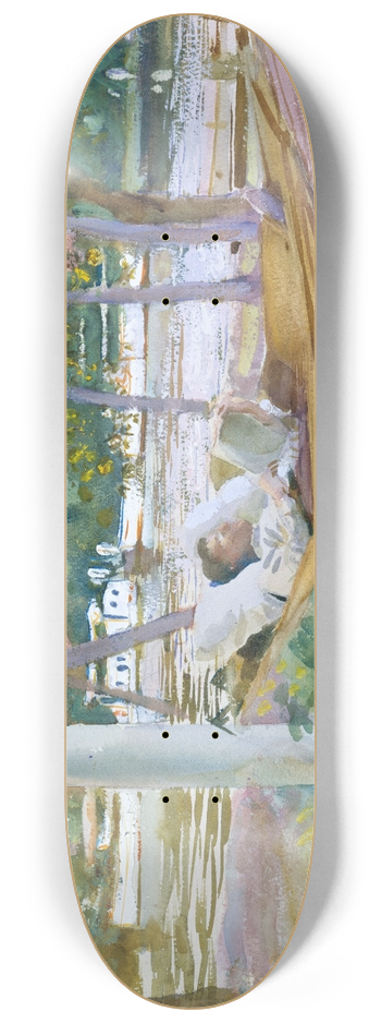 John Singer Sargent - Figure in Hammock, Florida 8.25 inch art skate deck