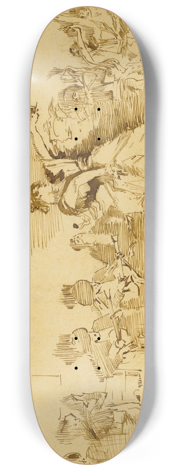 John Singer Sargent - Sketch after El Jaleo 8.25 inch art skate deck