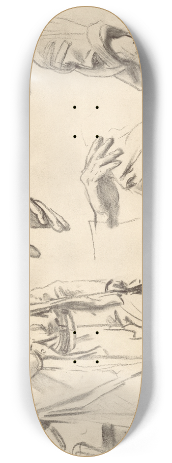 John Singer Sargent - Studies for Gassed VI 8.25 inch art skate deck