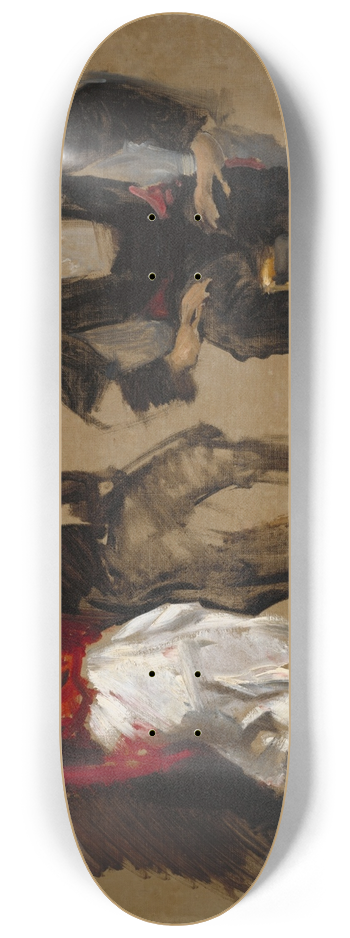 John Singer Sargent - Study for Seated Figures for El Jale 8.25 inch art skate deck