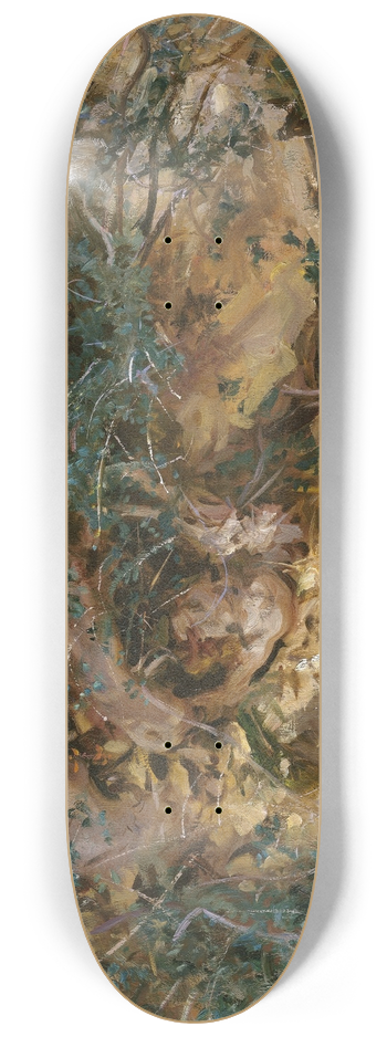 John Singer Sargent - Valdemosa,Majorca  Thistles and Herbage on a Hillside 8.25 inch art skate deck