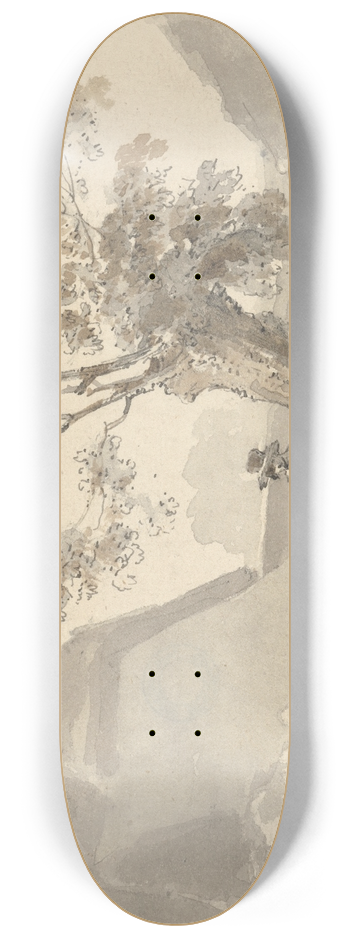 John Thomas Smith - Man Beside a Stile 8.25 inch art skate deck