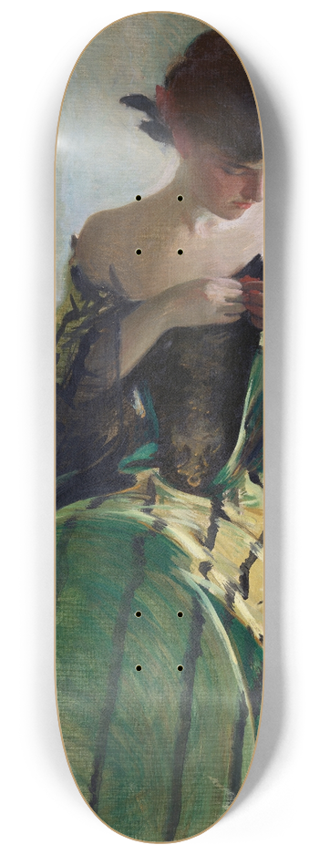 John White Alexander - Study in Black and Green 8.25 inch art skate deck