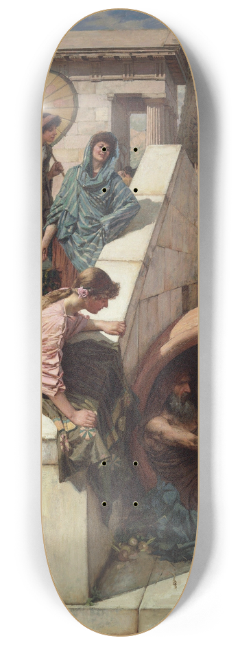 John William Waterhouse - Diogenes 8.25 inch art skate deck