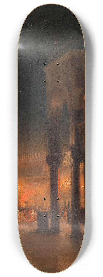 Josef Hoffmann - Karneval am Markusplatz in Venedig bei Nacht 8.25 inch art skate deck