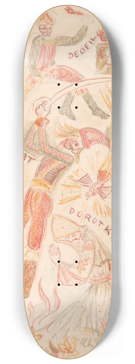 Jn Novk - Illustration of the Legend of Saint Dorothea III. 8.25 inch art skate deck