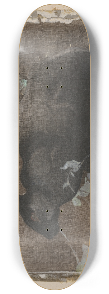 Joseph Crawhall - A Black Rabbit 8.25 inch art skate deck