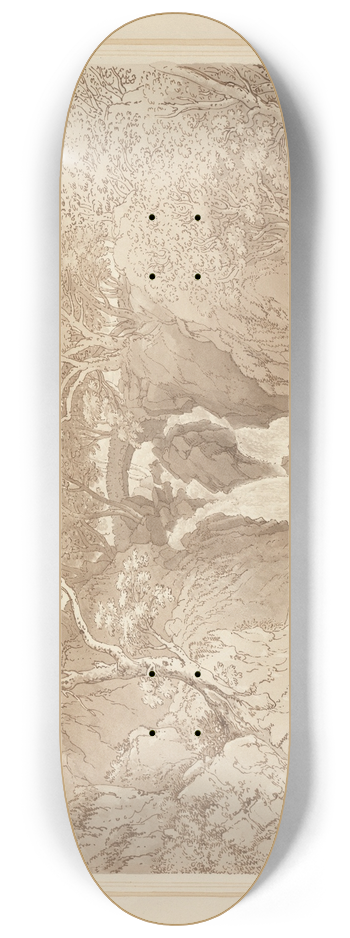 Joseph Farington - Lower waterfall Rydal. 8.25 inch art skate deck