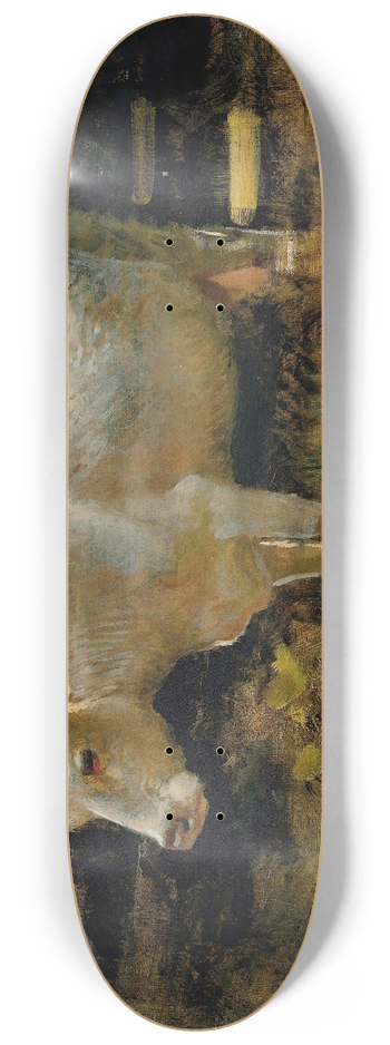 Joseph Farquharson - Study of a cow in a meadow 8.25 inch art skate deck