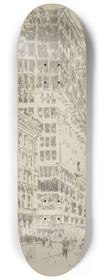 Joseph Pennell - Building The Building 8.25 inch art skate deck