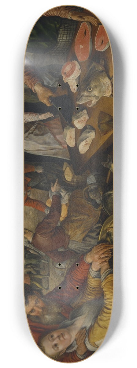 Joachim Beuckelaer - Fish Market with Ecce Homo 8.25 inch art skate deck