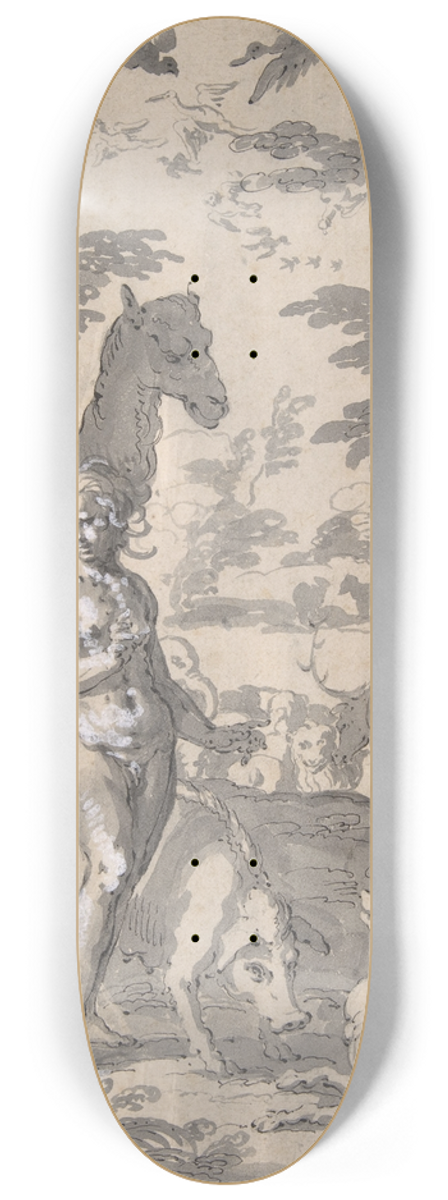 Joachim Wtewael - Adam in the Garden of Eden, Naming the Animals 8.25 inch art skate deck