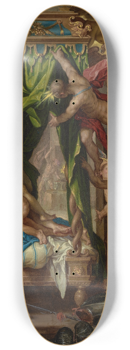 Joachim Wtewael - Mars and Venus Surprised By Vulcan 8.25 inch art skate deck