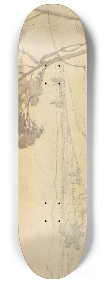 Joseph Wright of Derby - Landscape with Distant Buildings 8.25 inch art skate deck
