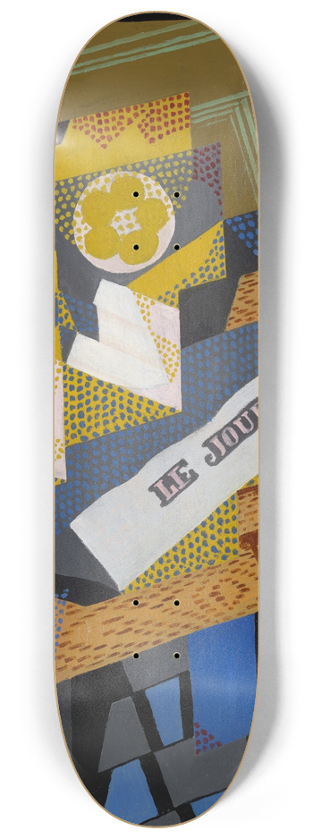 Juan Gris - Newspaper and FruitDish 8.25 inch art skate deck