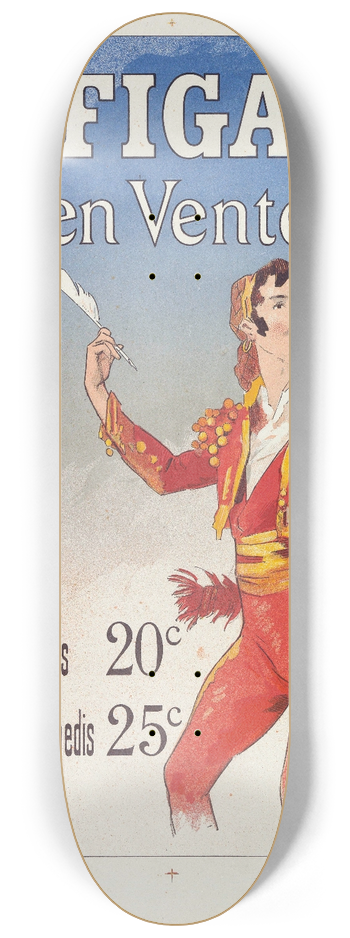 Jules Chret - Reclamebiljet voor Le Figaro 8.25 inch art skate deck