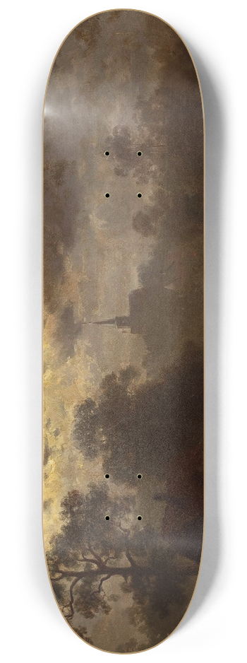 Jules Dupr - Landscape by moonlight 8.25 inch art skate deck
