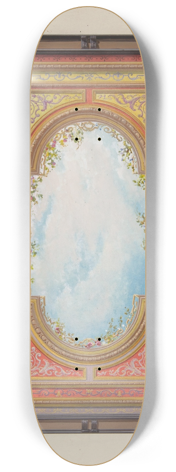 Jules-Edmond-Charles Lachaise - Design for a ceiling painted with trompe loeil clouds 8.25 inch art skate deck
