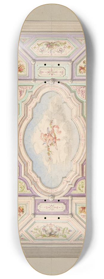 Jules-Edmond-Charles Lachaise - Design for a ceiling with a putto 8.25 inch art skate deck