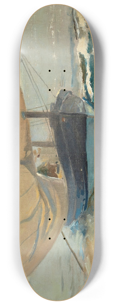 Joaqun Sorolla - Barcas En La Playa (FishingBoats On The Beach,Valencia) 8.25 inch art skate deck