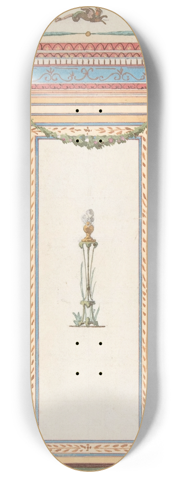 Jules-Edmond-Charles Lachaise - Design for Wall Paneling and Ceiling in Pompeiian Style, The Deepdene, Dorking, Surrey 8.25 inch art skate deck