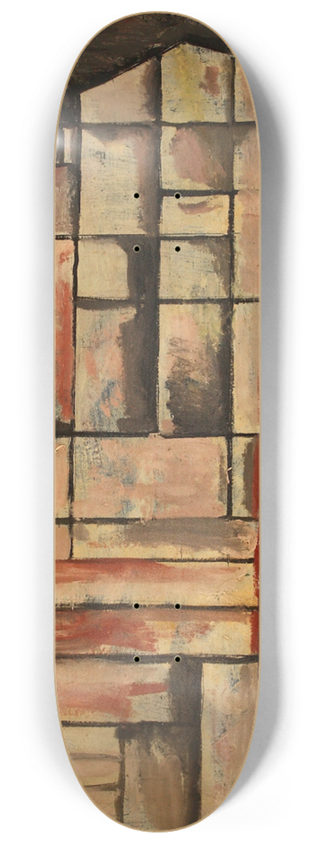 Joaqun Torres-Garca - Cathedral construction 8.25 inch art skate deck