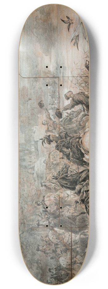 Juliusz Kossak - Heron Hunting 8.25 inch art skate deck