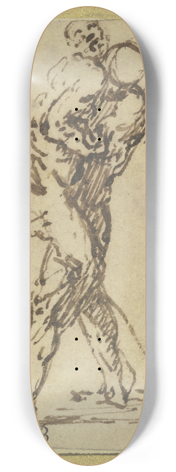 Jusepe de Ribera - Studies of Wrestlers 8.25 inch art skate deck