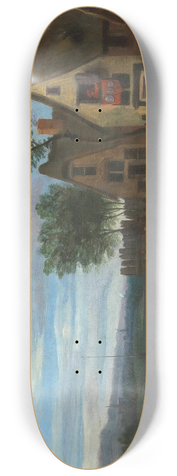 Karel Breydel - A landscape with peasants 8.25 inch art skate deck