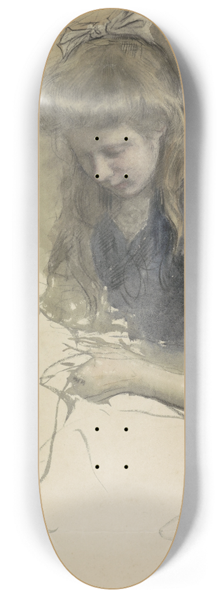 Johan Antonie de Jonge - Studie van een handwerkend meisje in matrozenjurk 8.25 inch art skate deck