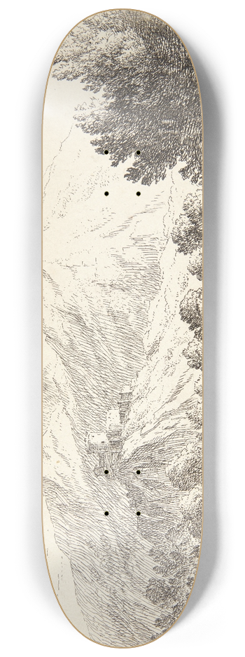 Karel Dujardin - Fire bjerge Et sel og fr i forgrunden 8.25 inch art skate deck