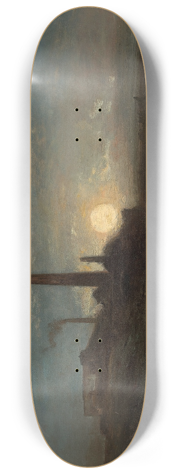 Johan Barthold Jongkind - Effet de lune 8.25 inch art skate deck