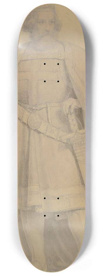 Karl Friedrich Lessing - Kaiser Friedrich I. Barbarossa 8.25 inch art skate deck