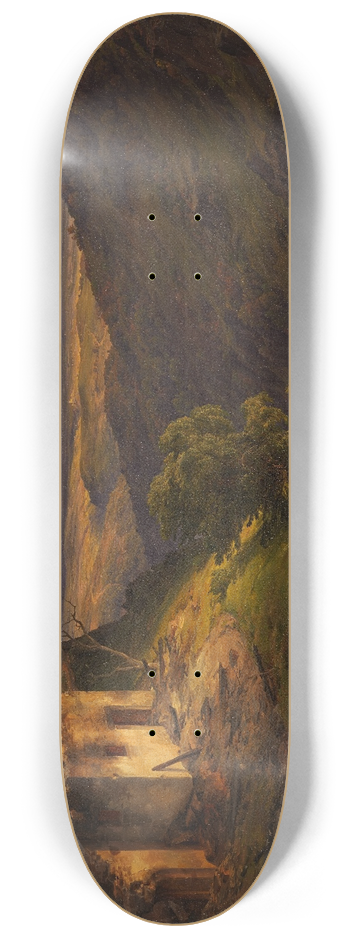 Karl Friedrich Lessing - Landscape 8.25 inch art skate deck