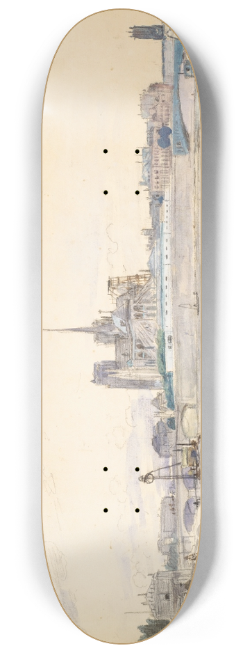 Johan Barthold Jongkind - Notre Dame of Paris seen from the Quai de laTournelle 8.25 inch art skate deck