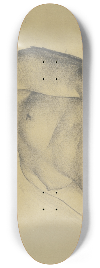 Karl Stauffer-Bern - Weiblicher Halbakt einer Schlafenden 8.25 inch art skate deck