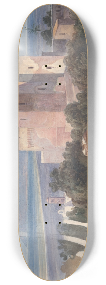 Karl von Blaas - View on Terracina with Mount Circeo 8.25 inch art skate deck