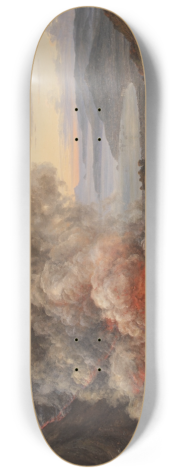 Johan Christian Dahl - Eruption of the Volcano Vesuvius 8.25 inch art skate deck