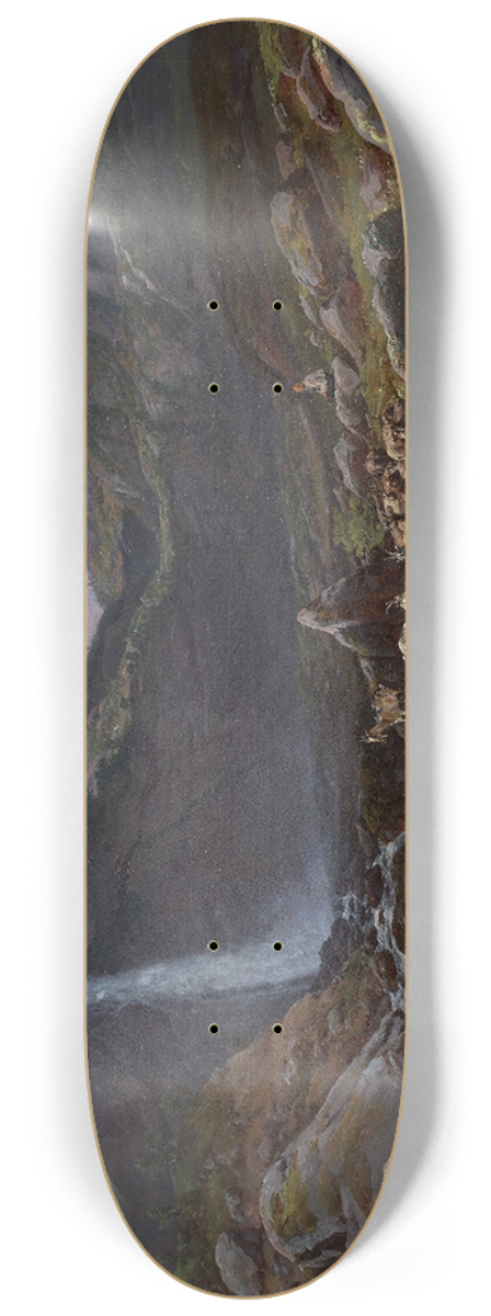 Johan Christian Dahl - Feige Waterfall (Feigefossen), Lysterfjord, Norway 8.25 inch art skate deck