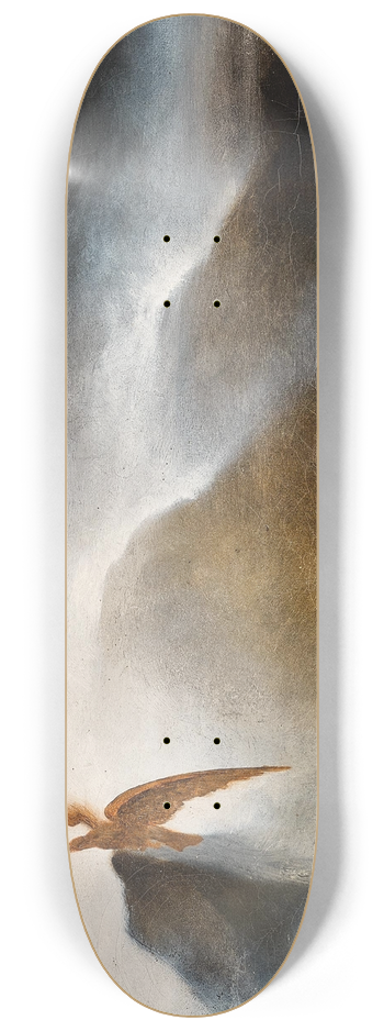 Karl Wilhelm Diefenbach - An eagle before a waterfall 8.25 inch art skate deck