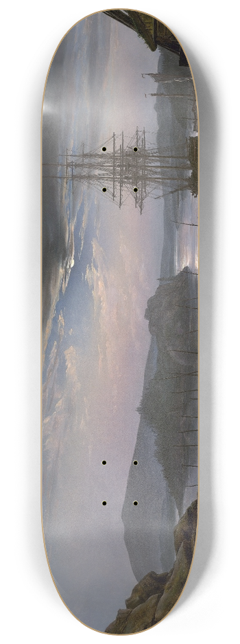 Johan Christian Dahl - View from Vaekero near Christiania 8.25 inch art skate deck