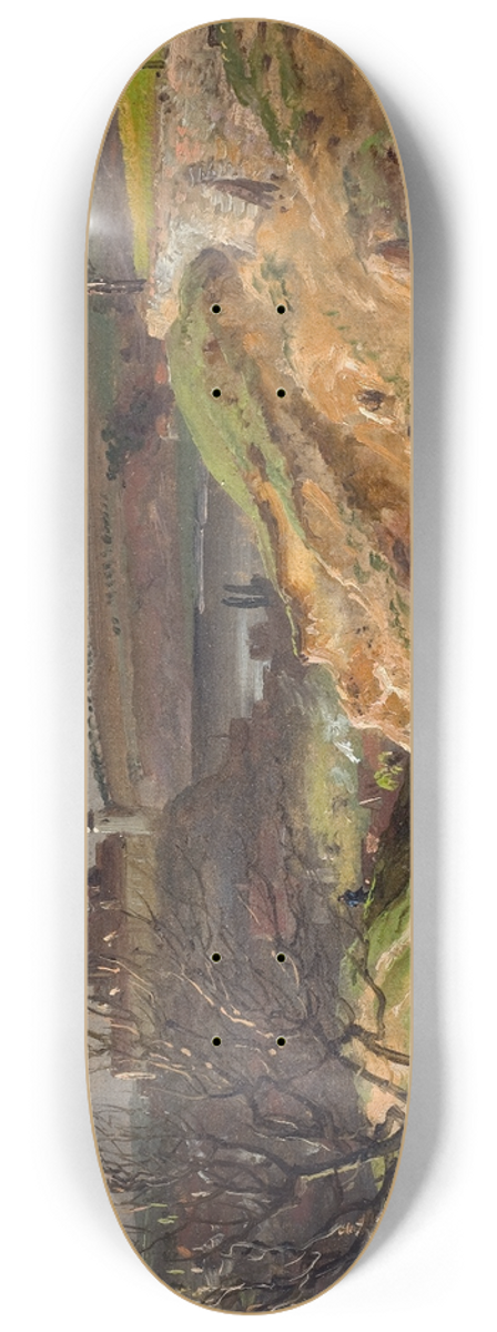 Johan Christian Dahl - View of Meissen.Study 8.25 inch art skate deck