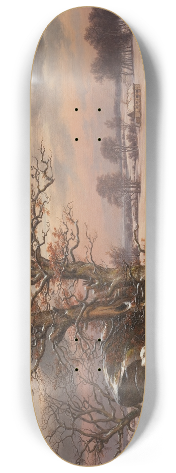 Johan Christian Dahl - Winter Landscape near Vordingborg, Denmark 8.25 inch art skate deck