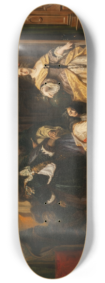 Johan Fredrik Hckert - Queen Christina of Sweden and Monaldeschi 8.25 inch art skate deck
